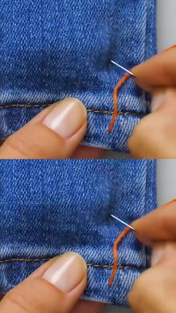 明星娱乐#教你们怎样缝裤脚和衣领