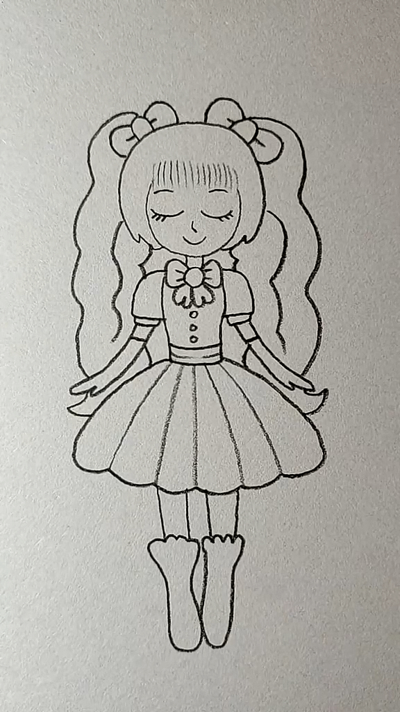 简笔画#画迷人的长发女孩