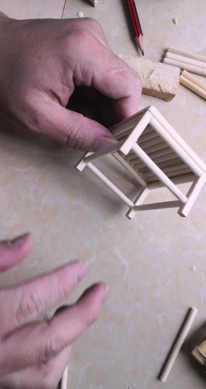 手工制作#迷你四方桌,制作视频(下),后期出小凳视频