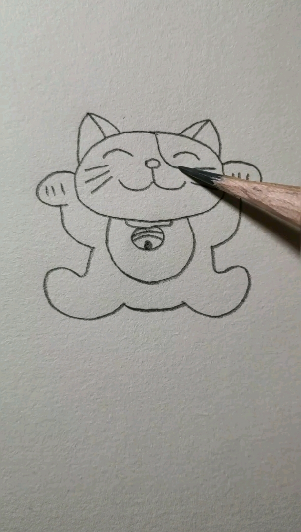 小小招财猫简笔画