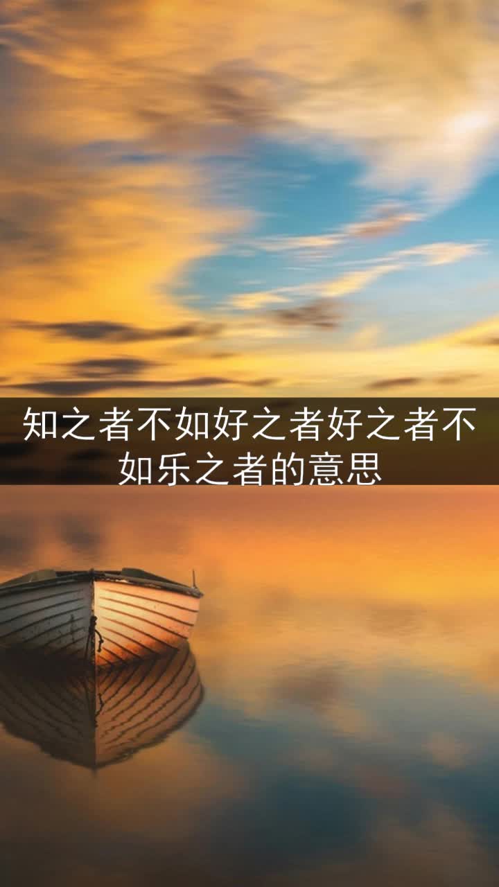 知之者不如好之者好之者不如乐之者的意思