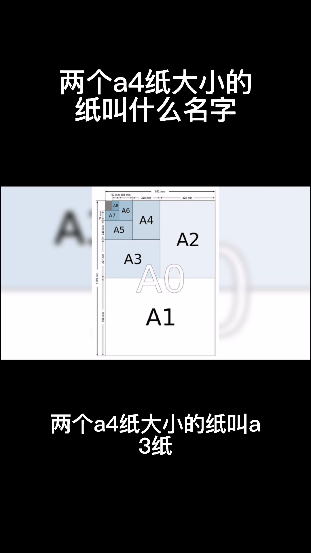 两个a4纸大小的纸叫什么名字