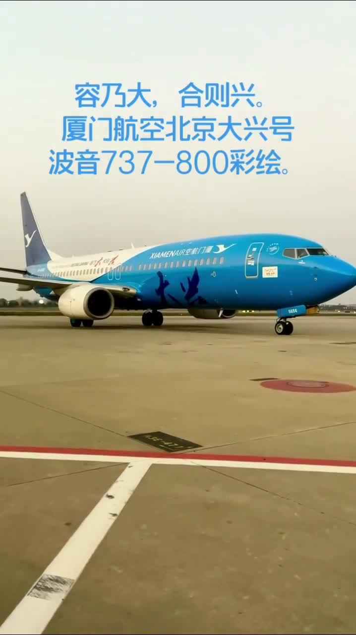 容乃大合则兴厦门航空北京大兴号波音737800彩绘