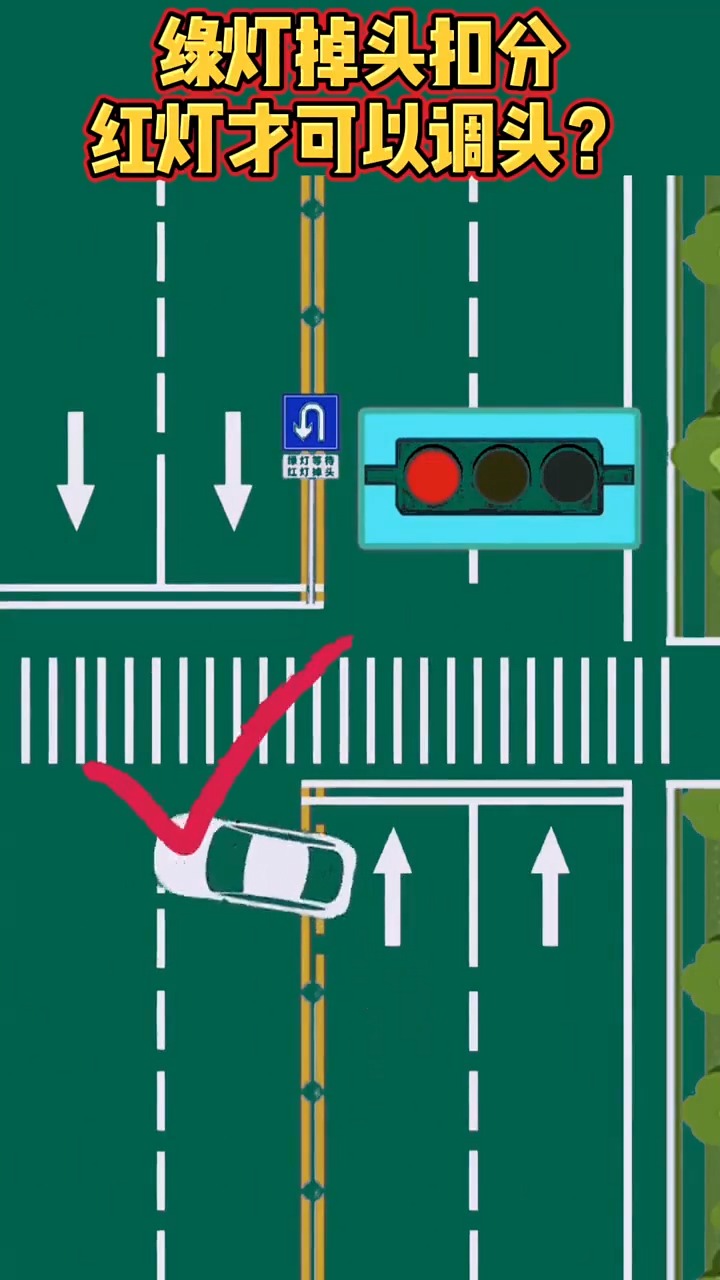 汽车知识,红绿灯掉头,遵守交通规则,交通安全,安全驾驶,安全出行