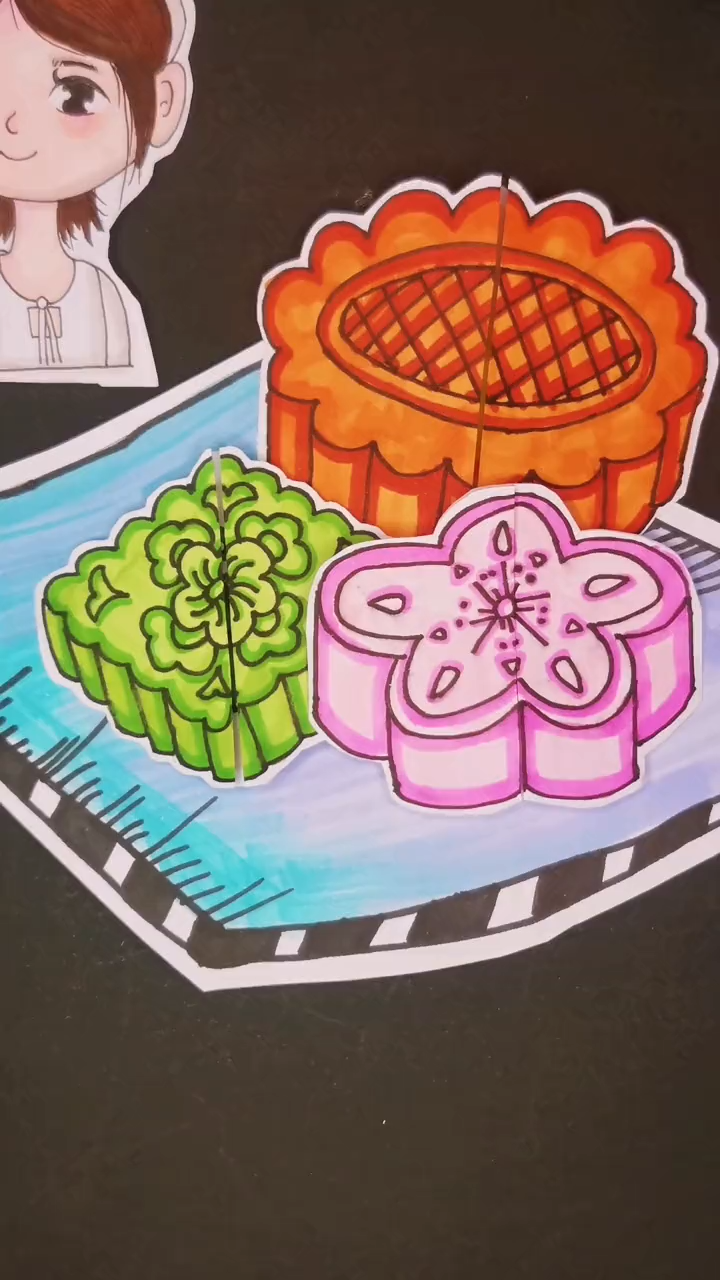 中秋节月饼绘画