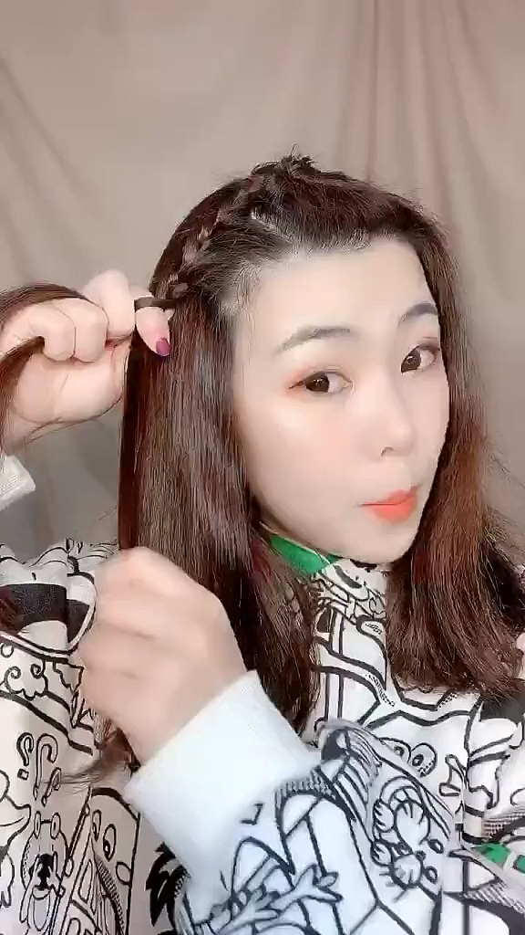 全民最火编发#头发短,发量少,碎发多可以这样编