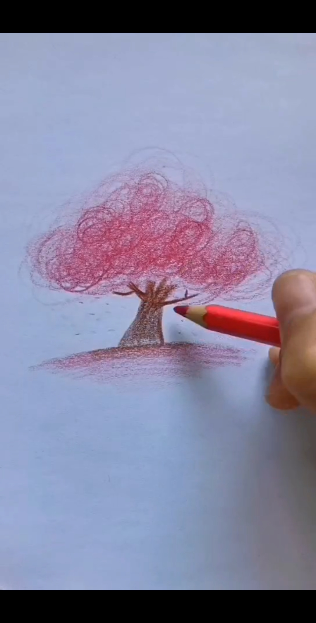 画画原来如此简单#李点点简笔画～胡乱画一颗樱花树～真的是要醉翟谮