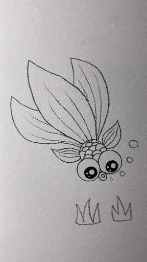 画大眼睛金鱼