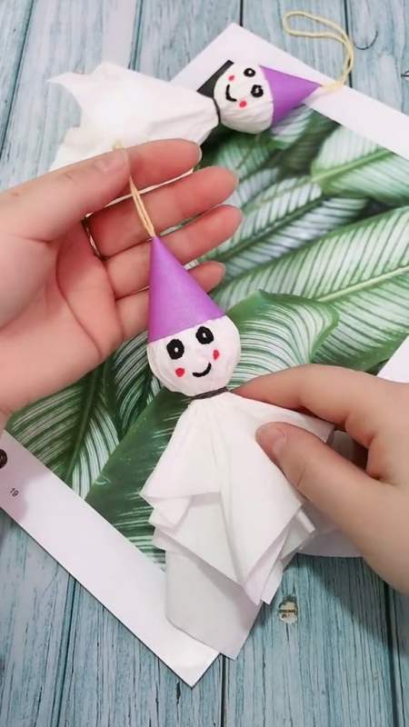 升级版晴天娃娃,用餐巾纸做的哦,材料应该每家都有吧-度小视