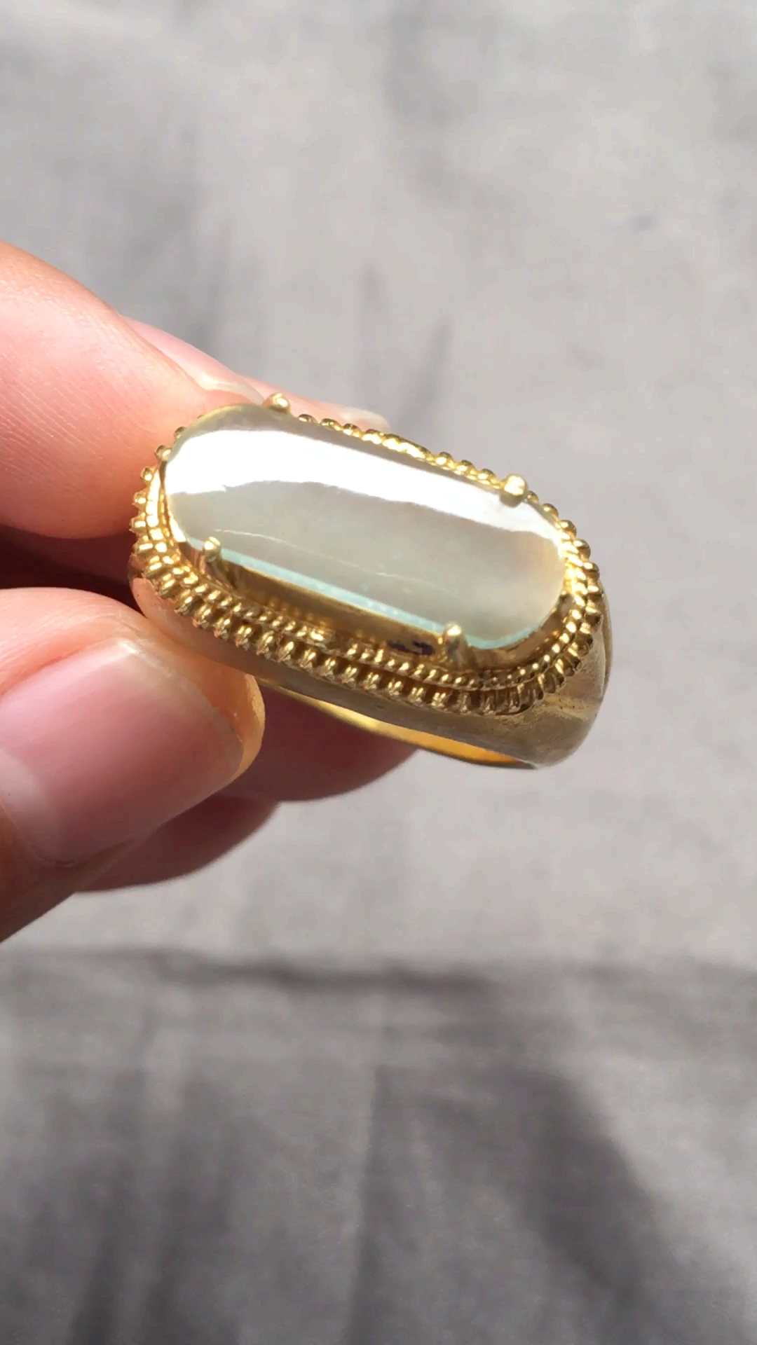 夏天就要吃水果#高冰雪花棉翡翠马鞍戒