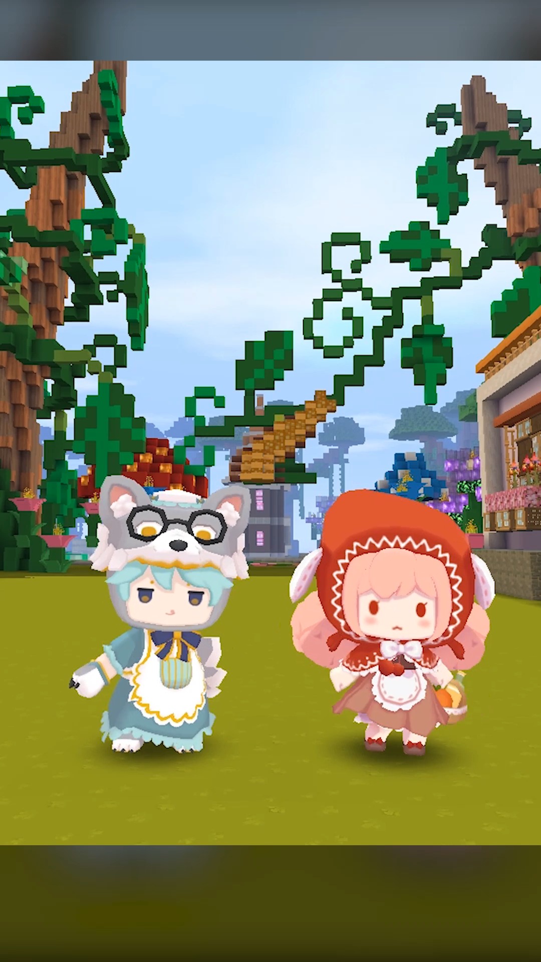 迷你世界#嗷呜~不一样的萌萌大灰狼——童话皮肤狼少年沃尔夫上 !!