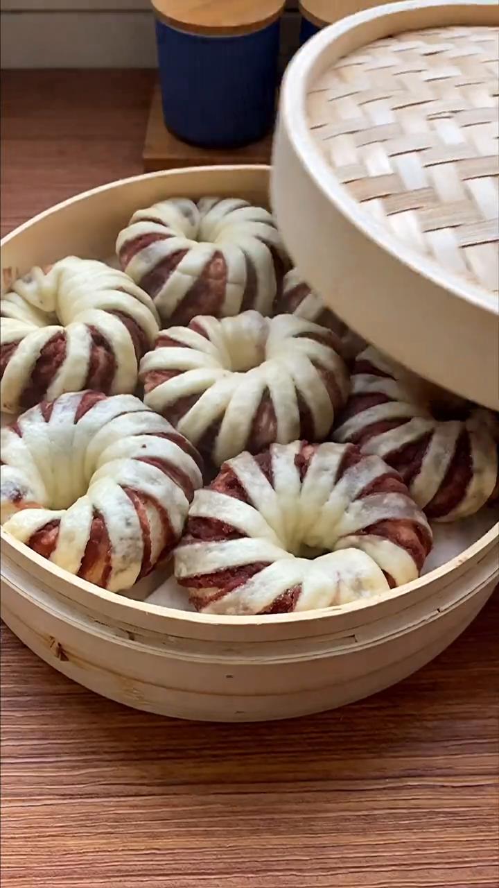 豆沙花卷这样做,香甜松软全家人都喜欢#在家做美食 #2020新技能get
