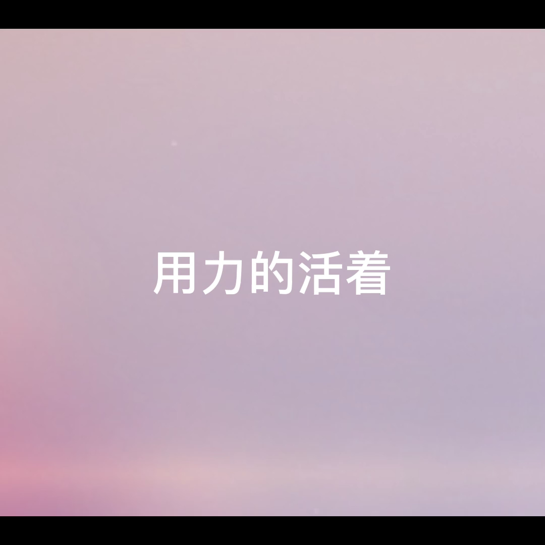 为了自己,更为了家人亲人要用心用力活着.成人世界没容易二字