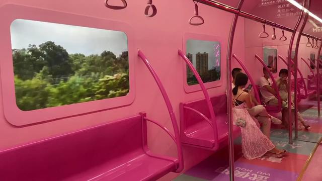 网红打卡地 #地铁    粉色地铁