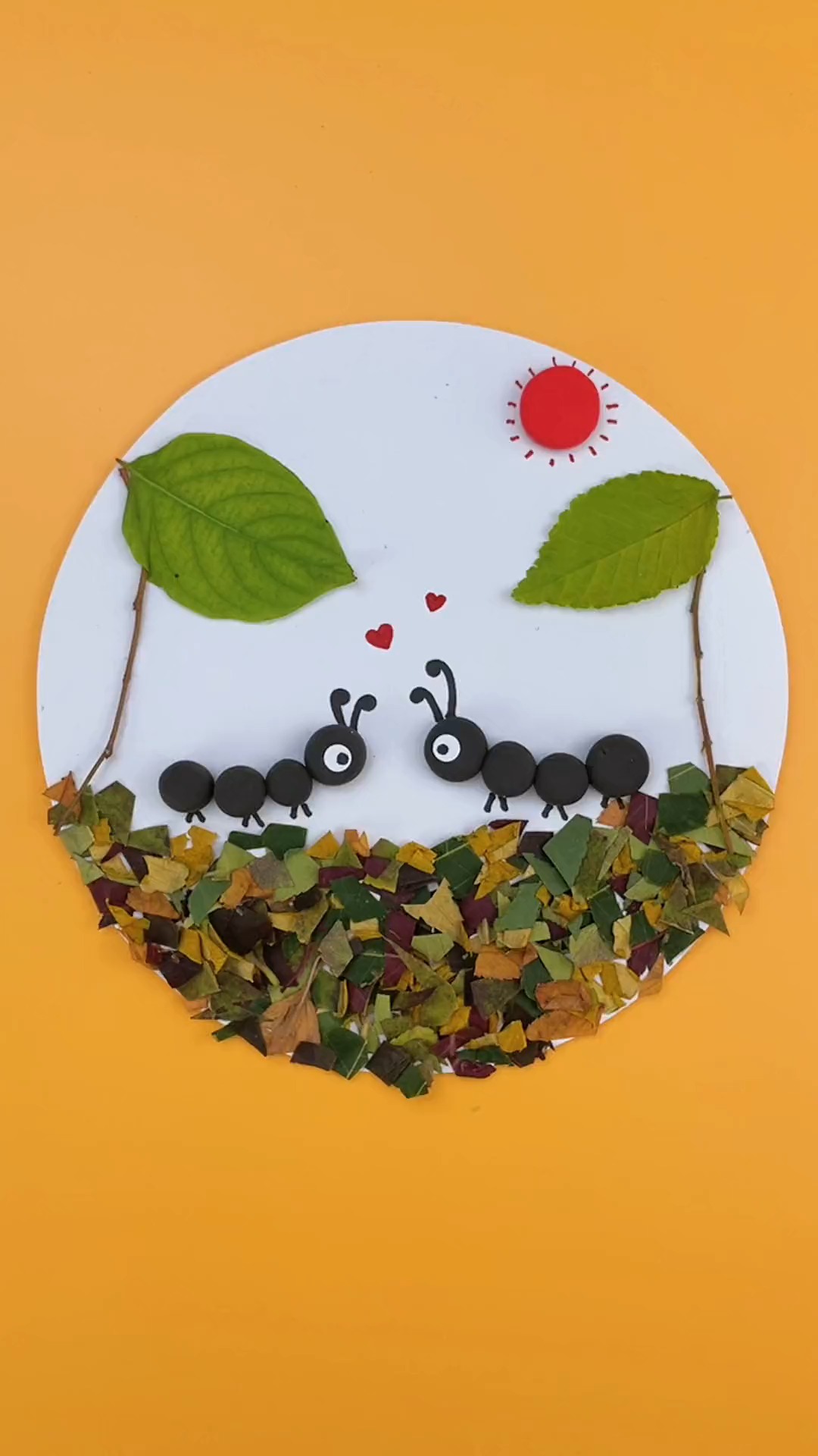 手工制作#秋天来了,一起来做树叶贴画吧!