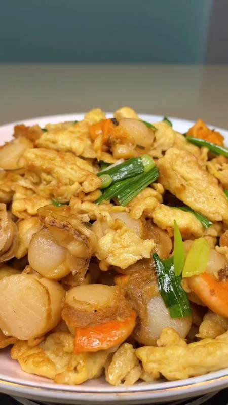 扇贝肉炒鸡蛋每晚7点准时开播教做菜鸡蛋直播美食