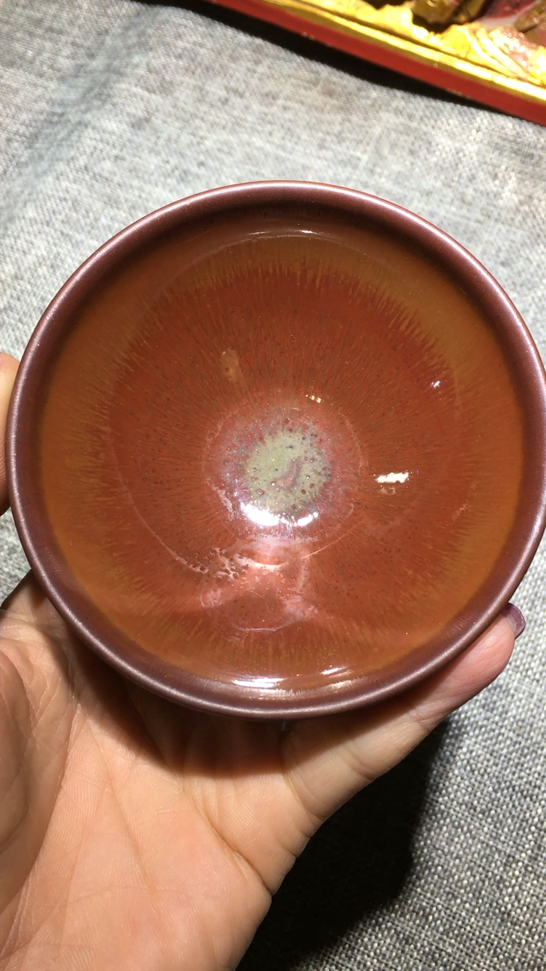 仿古柿红盏 做主人杯不错