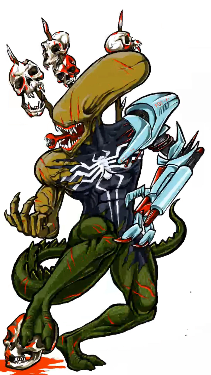 异形毒液变形金刚威震天哥斯拉和一堆骷髅合体,你看总共多少被杀?