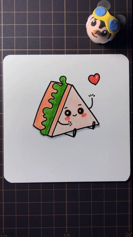 #画画原来如此简单#可爱的三明治简笔画