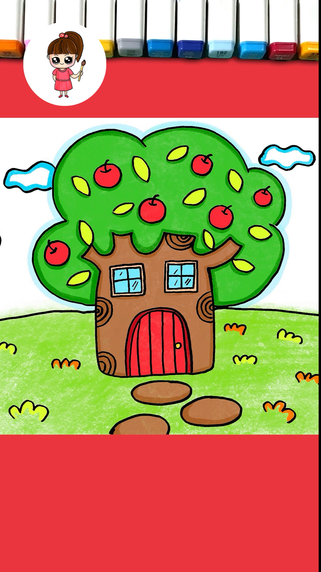 简笔画#简单可爱的树屋简笔画