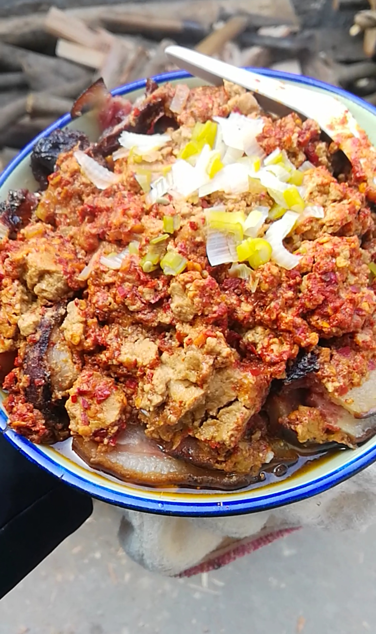 农村美食#农村家常美食 红豆腐蒸肉