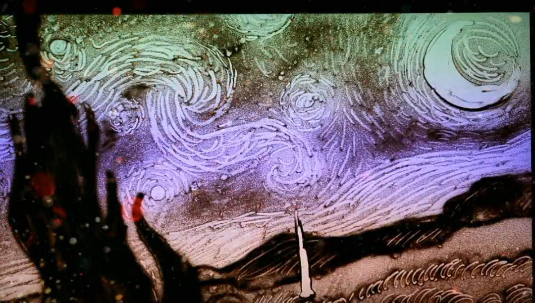 音为有你#梵高的星空黑洞老师沙画欣赏