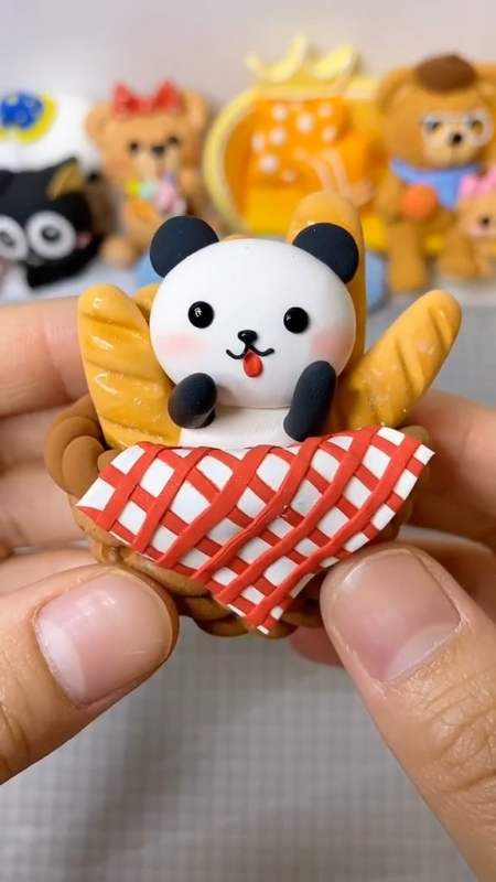 超可爱的粘土小熊猫赶快动起手来吧