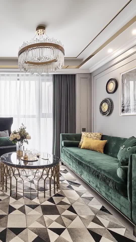 吹个轻奢风,翡翠绿沙发有爱上的么室内设计轻奢