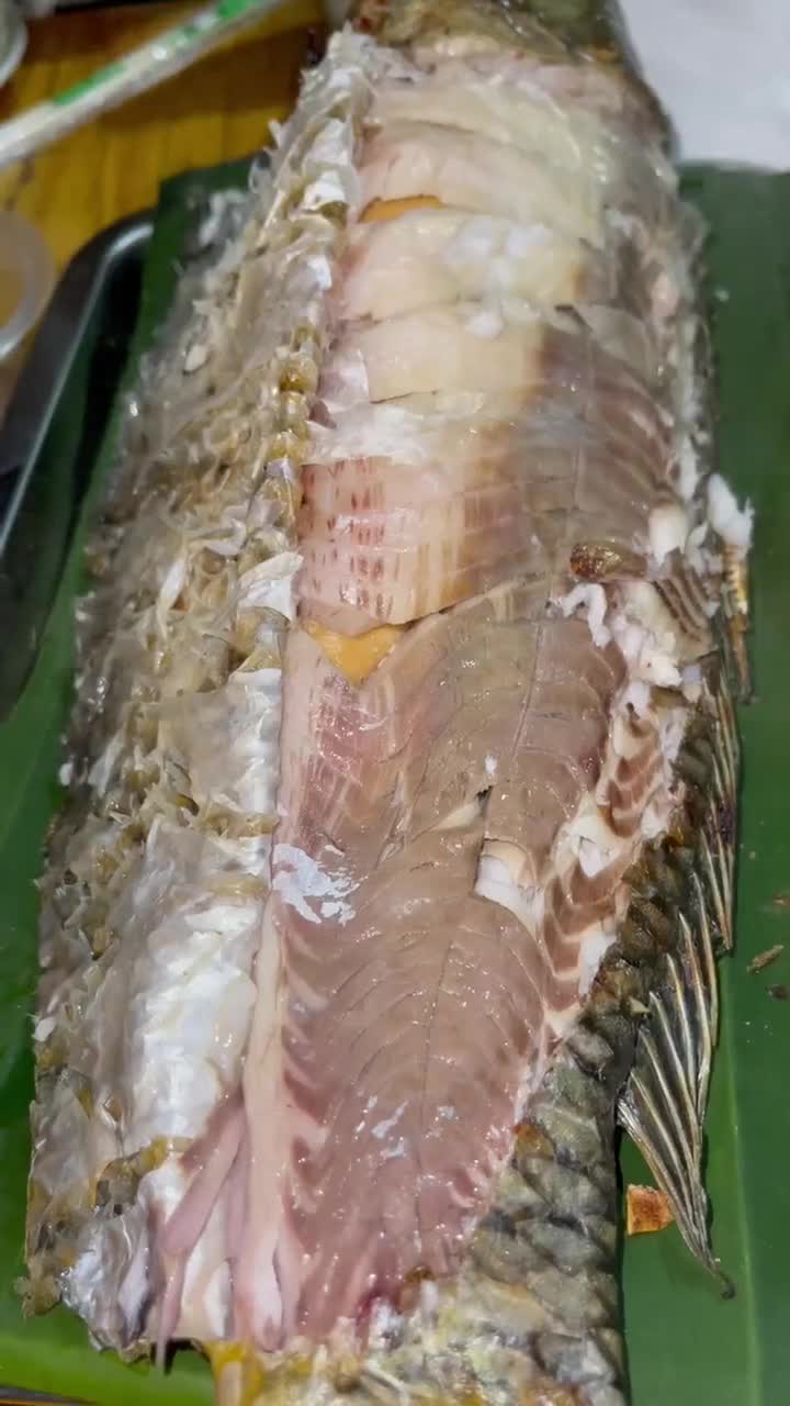 西双版纳特色活烤鲤鱼鱼籽和鱼泡真的好吃到哭本地美好推荐官云南美好