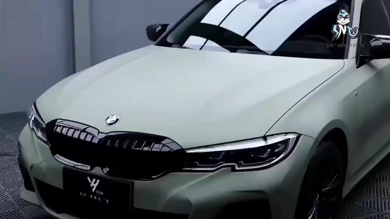 舒耐特改色膜宝马消光装甲绿(浅色卡其绿)