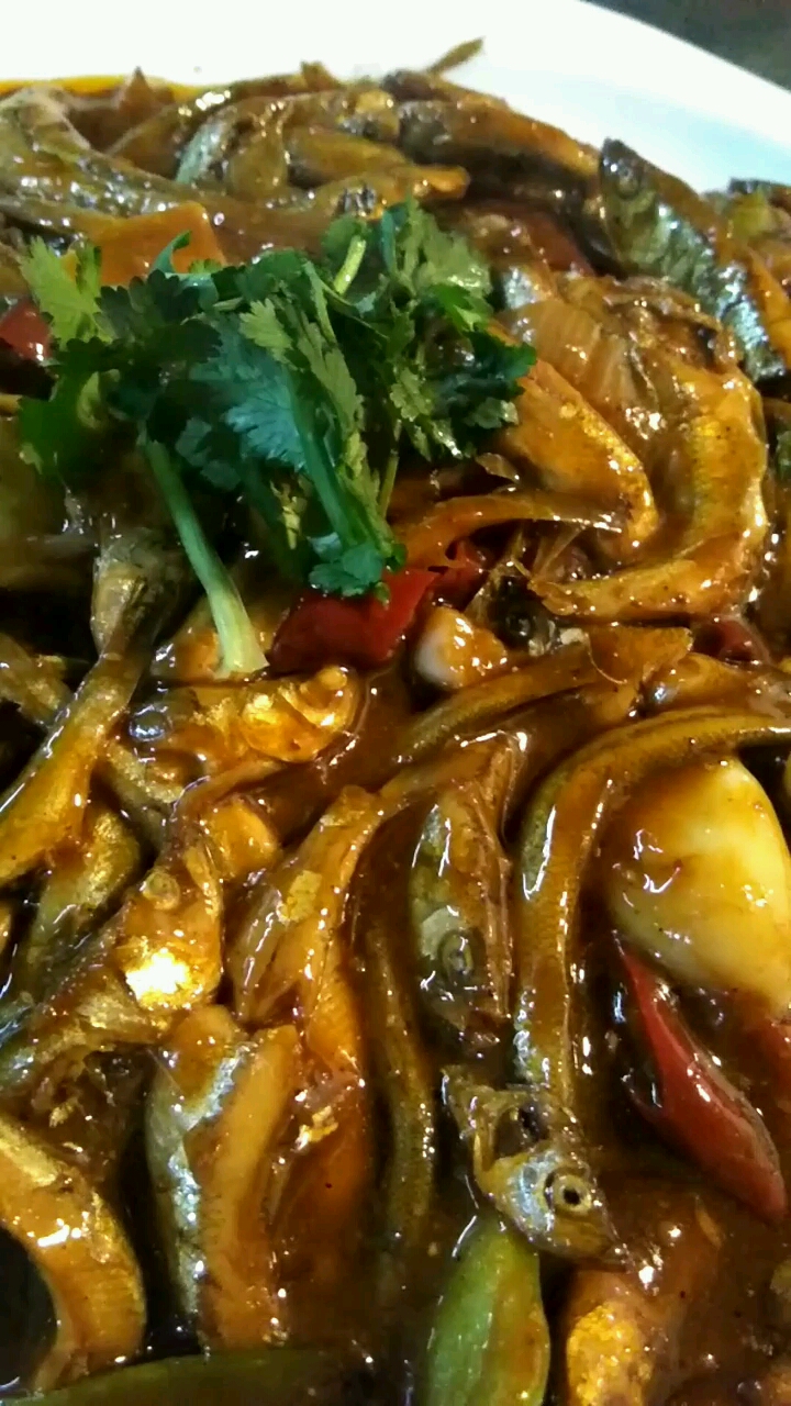 酱焖黄瓜鱼锅里放油葱姜蒜辣椒暴香放香奇酱或许大酱水味道糖老抽调色