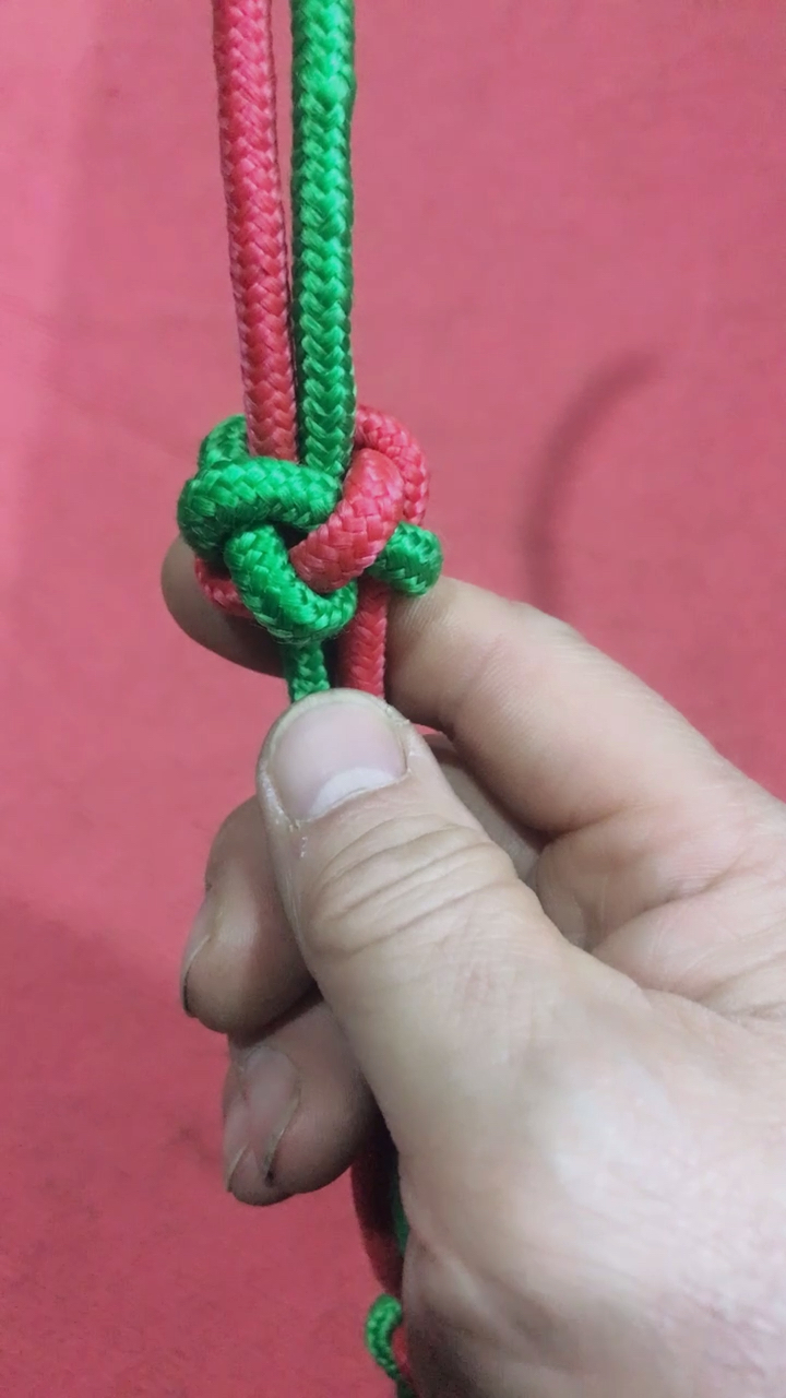 双绳双线纽扣结打法