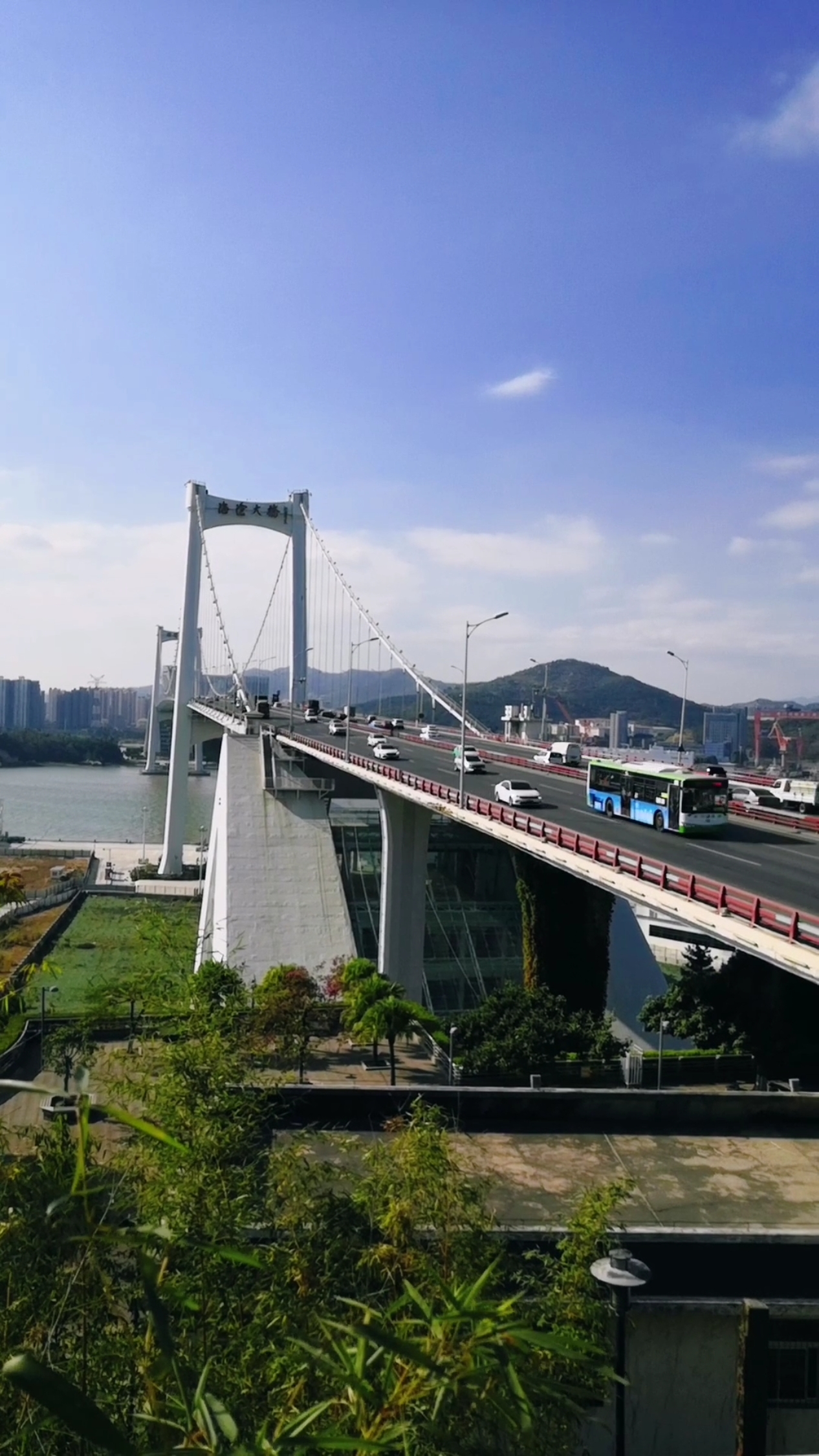 中国第一座三跨连续全飘钢箱梁悬索桥,海沧大桥