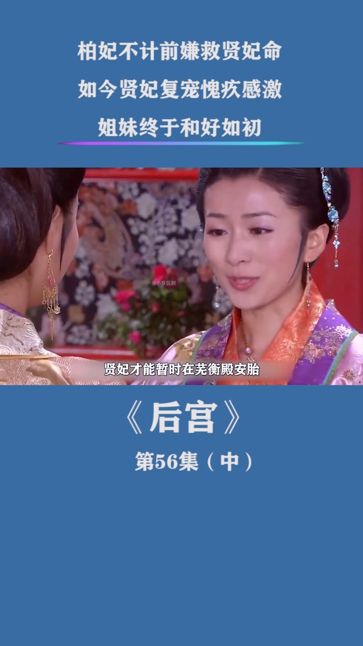 贤妃得宠时欺负柏妃,谁知落难时柏妃以德报怨救助贤妃和龙胎,贤妃复宠