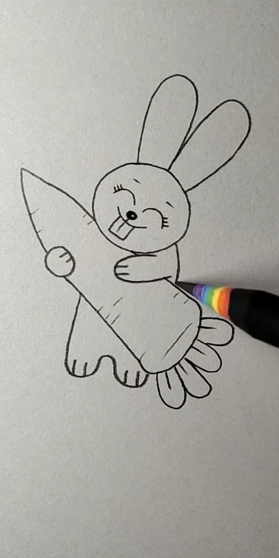 创意简笔画#用0321画兔子,一看就会!