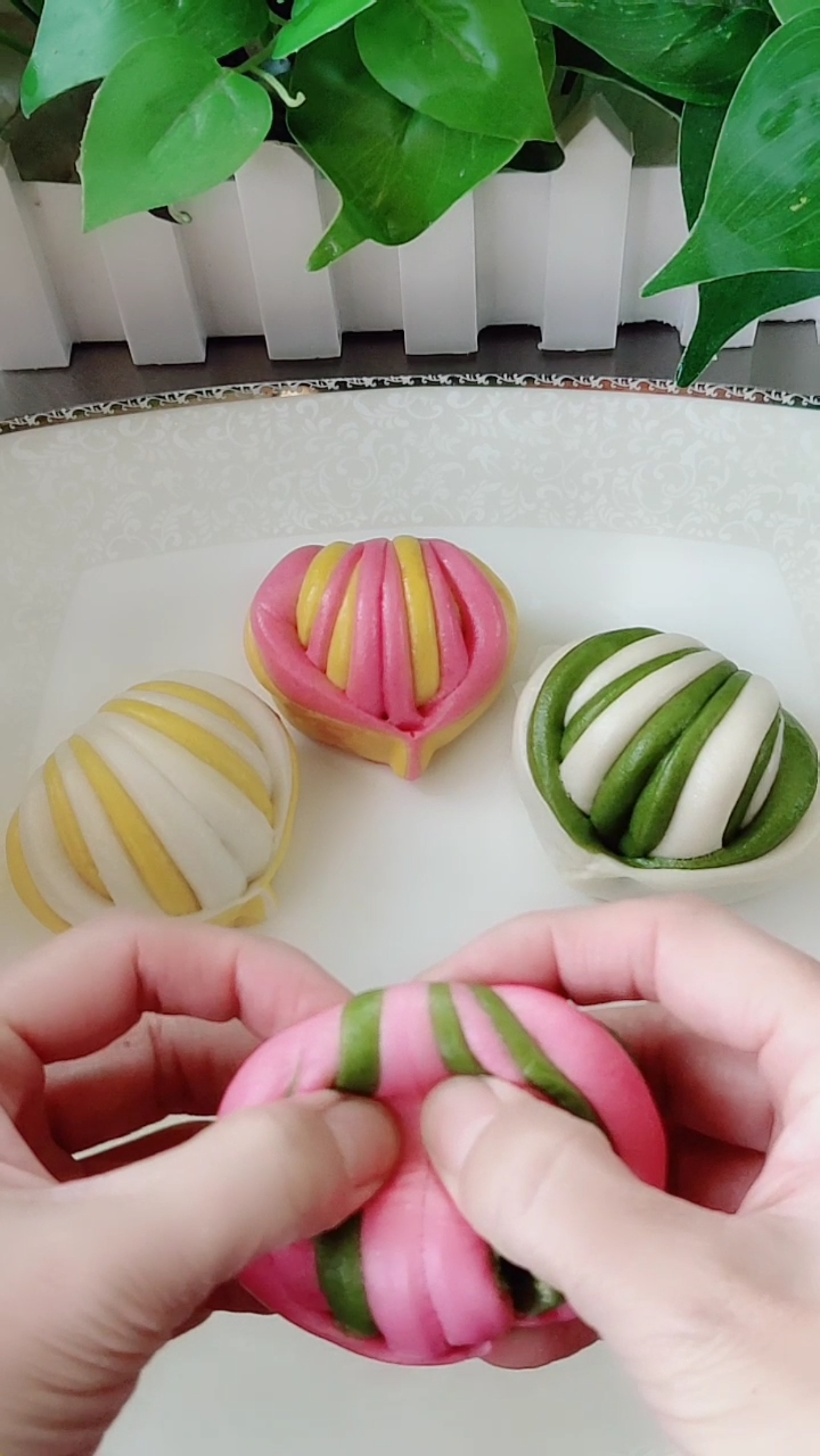 花样馒头#蔬菜花卷成品