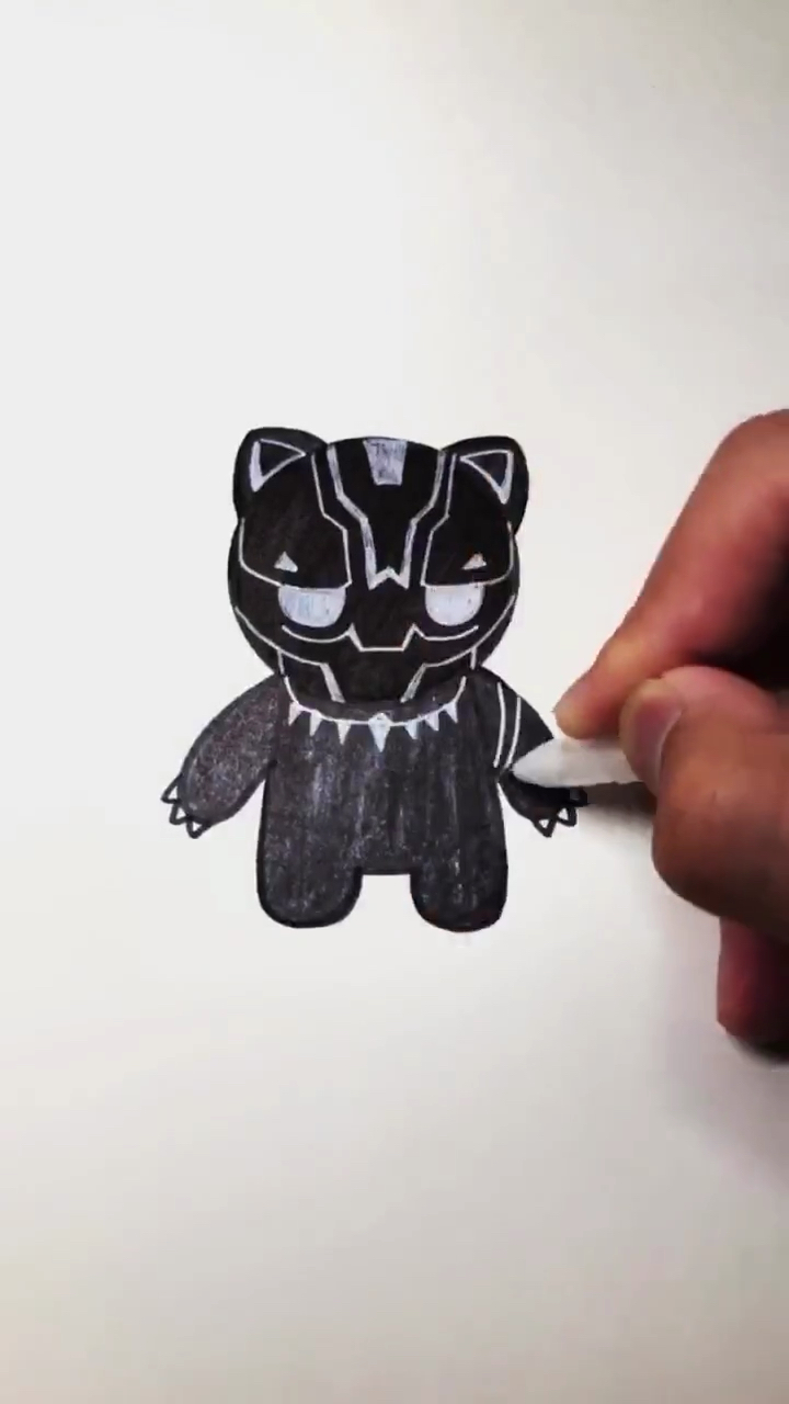 简笔画#奶凶奶凶的黑豹