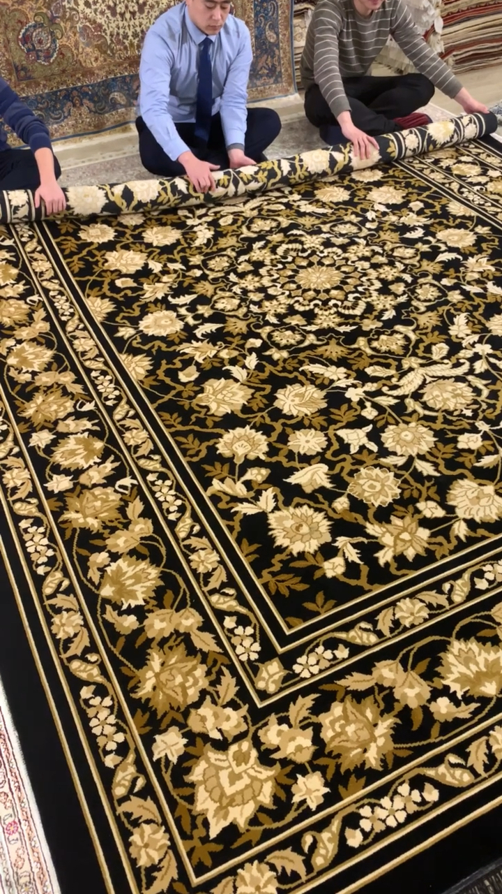 手工地毯#出口俄罗斯日本很不错的一款手工真丝地毯.