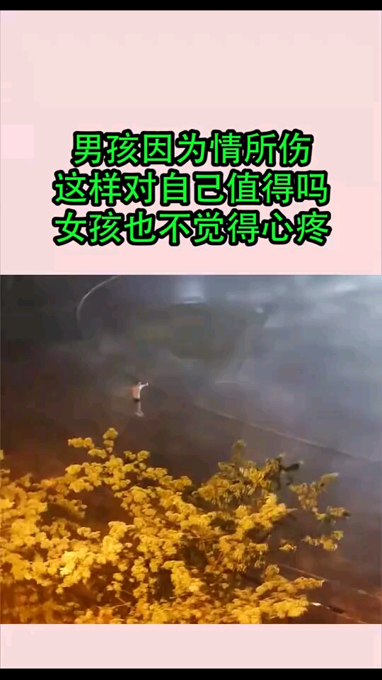 男孩因为情所伤,这样对自己值得吗,女孩也不觉得心疼