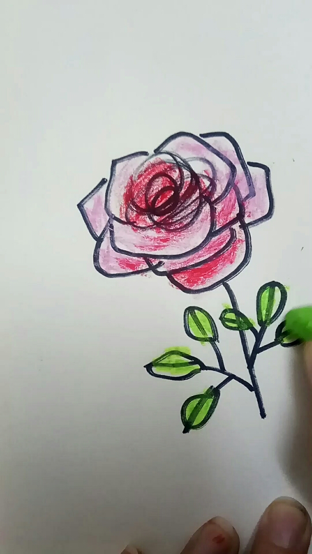 月季花2,更多简笔画,关注我哦!