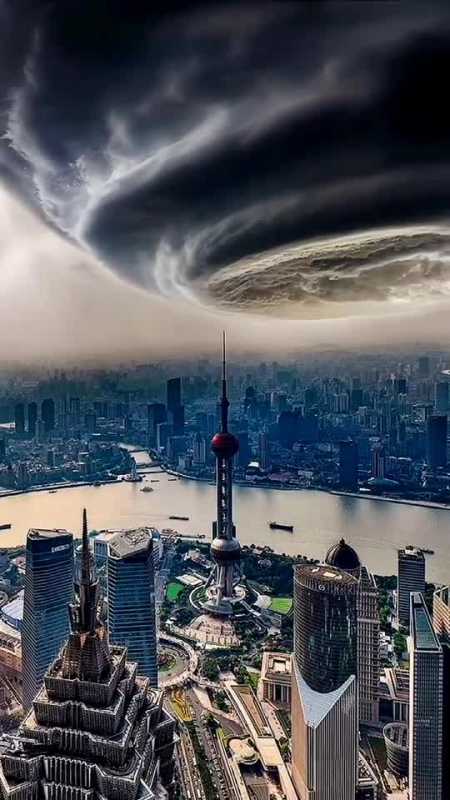 奇观台风来了超级台风烟花逼近上海