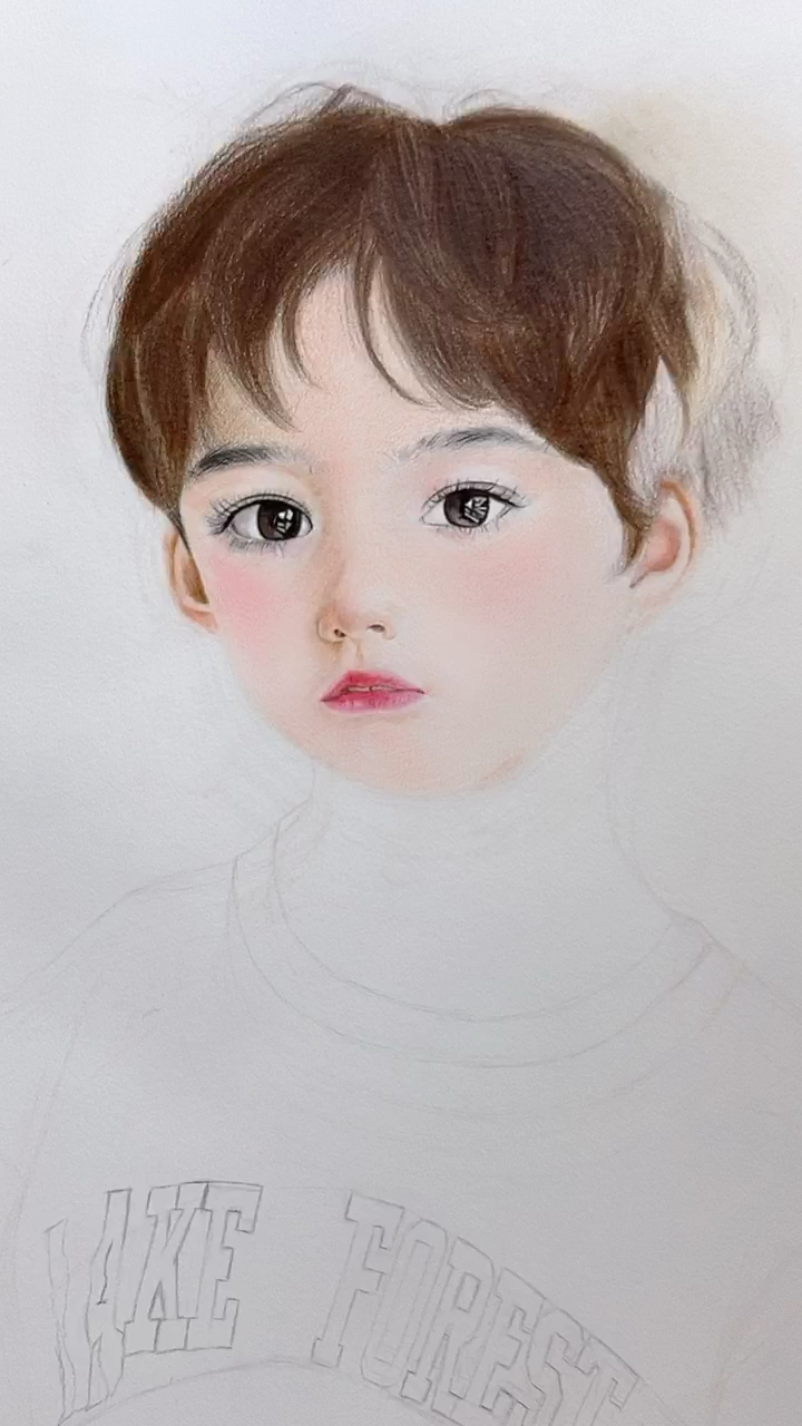 手绘#手绘彩铅小帅哥,我还没有画完,画人真的太难了!