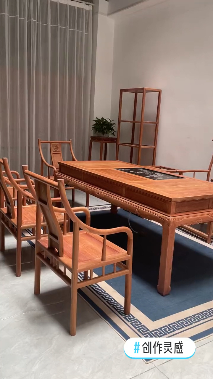 古典红木家具缅甸花梨茶桌