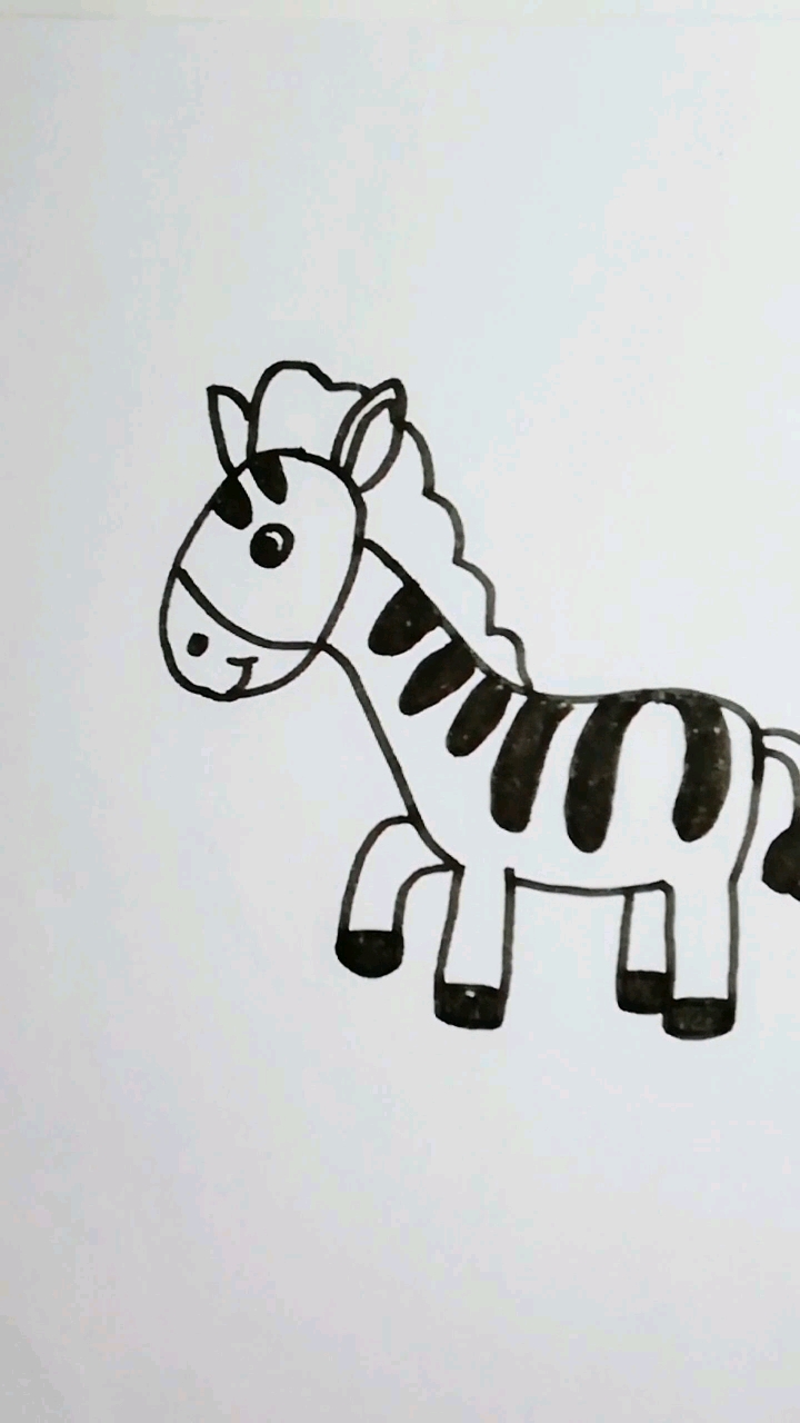 斑马简笔画 简单图片