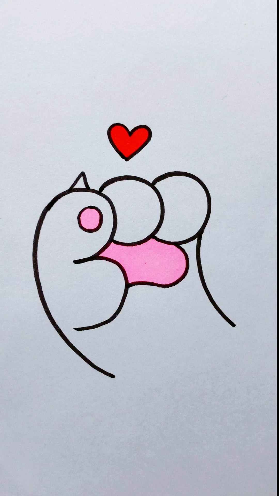 画画原来如此简单#一看就会画的比心猫爪爪