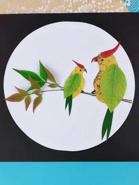 秋景有时飞独鸟夕阳无事起寒烟知识创作人树叶画树叶贴画树叶粘贴画