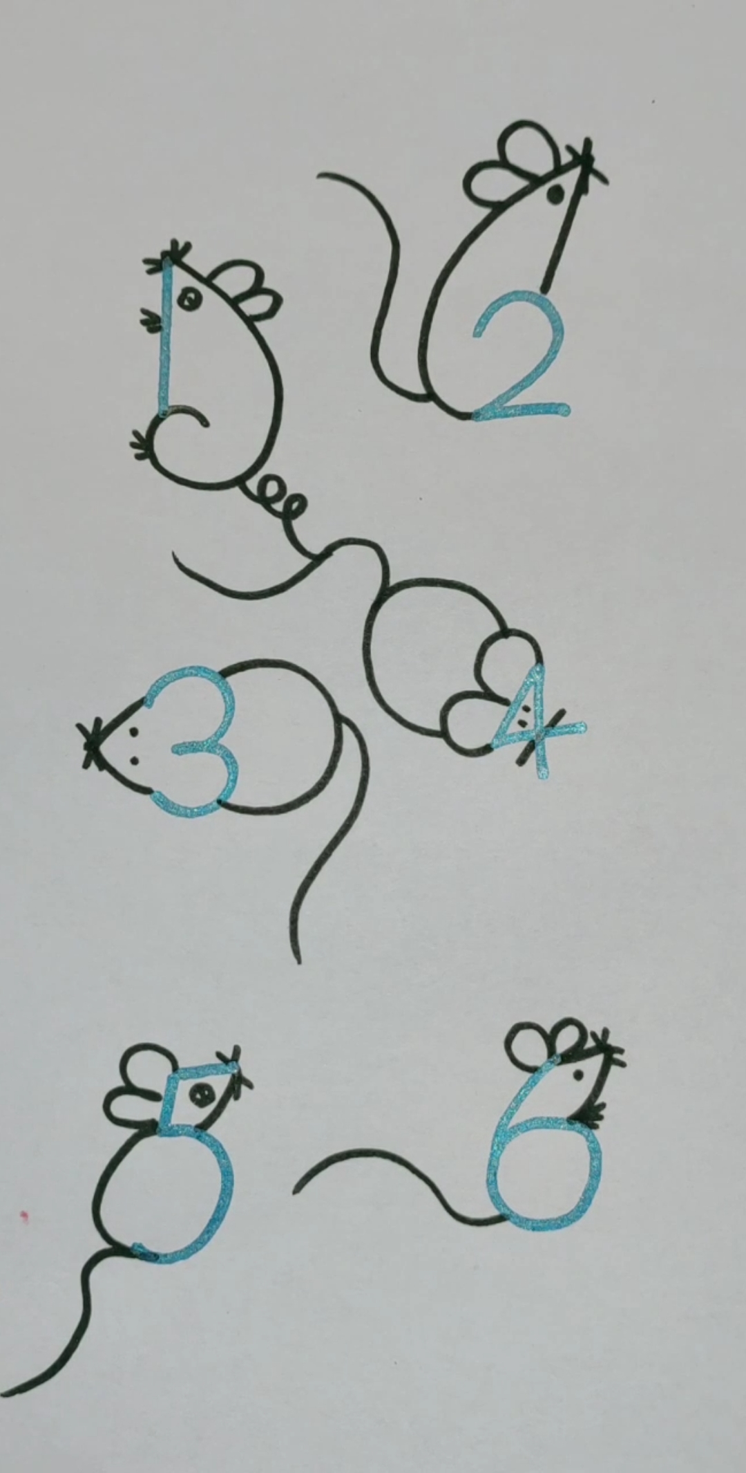 创意数字画#用数字画老鼠