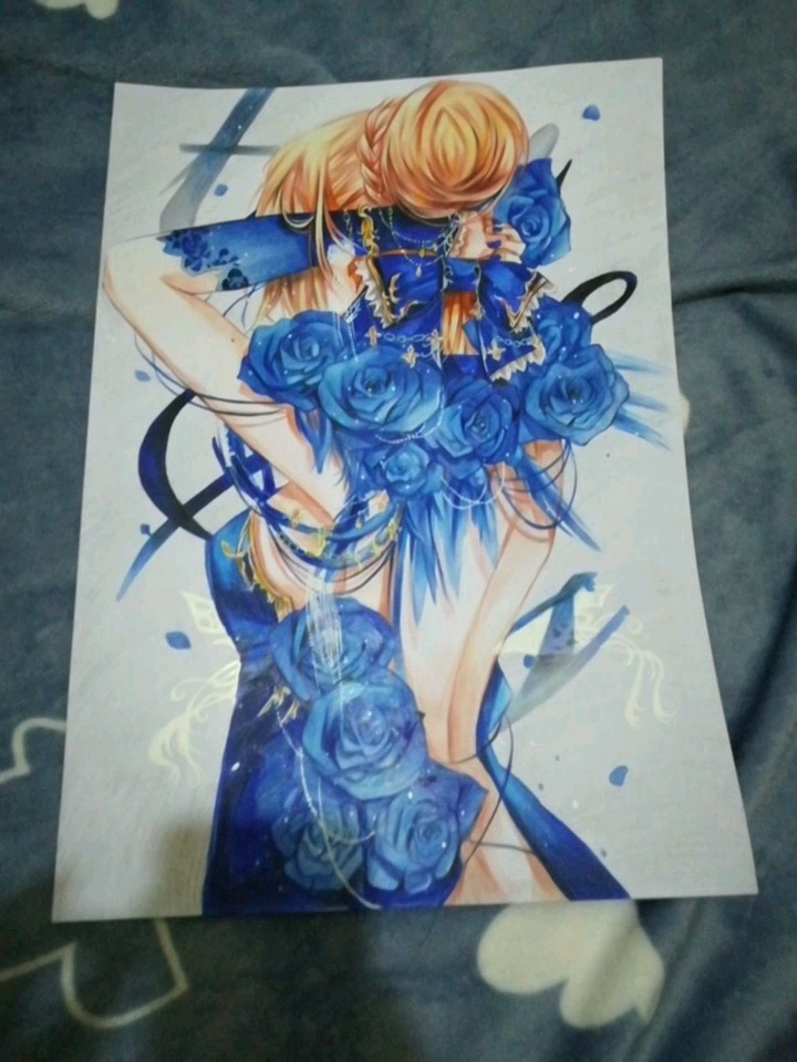 马克笔彩铅手绘saber