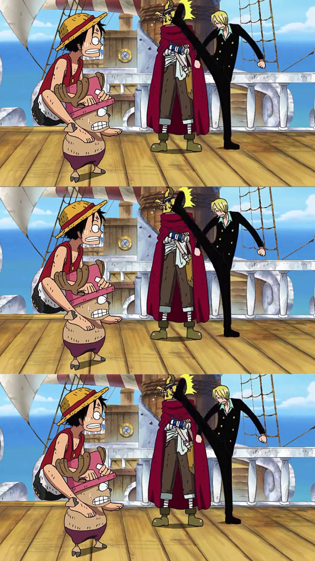 动漫#路飞眼神真是没得救了,对着乌索普问乌索普去哪了