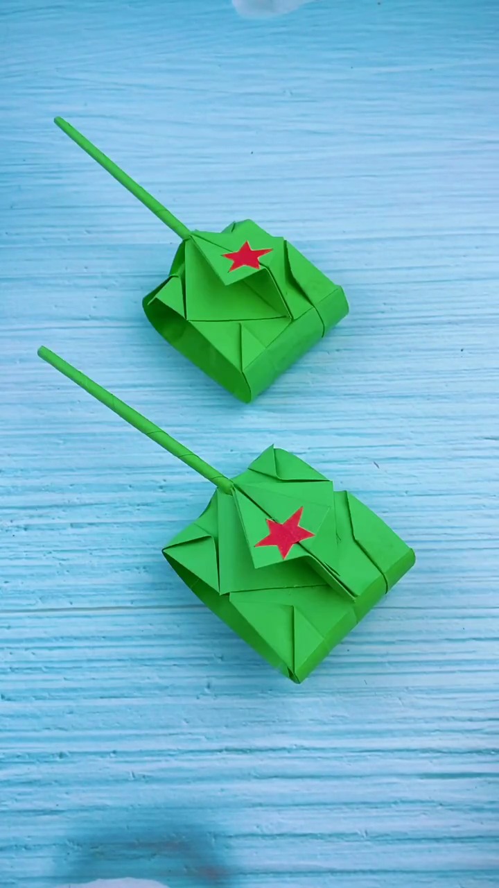 手工折纸男孩子会喜欢的新型坦克车